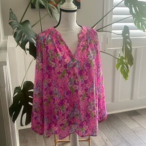 Lilly Pulitzer Elsa Silk Top Amethyst Moms the Word size M
